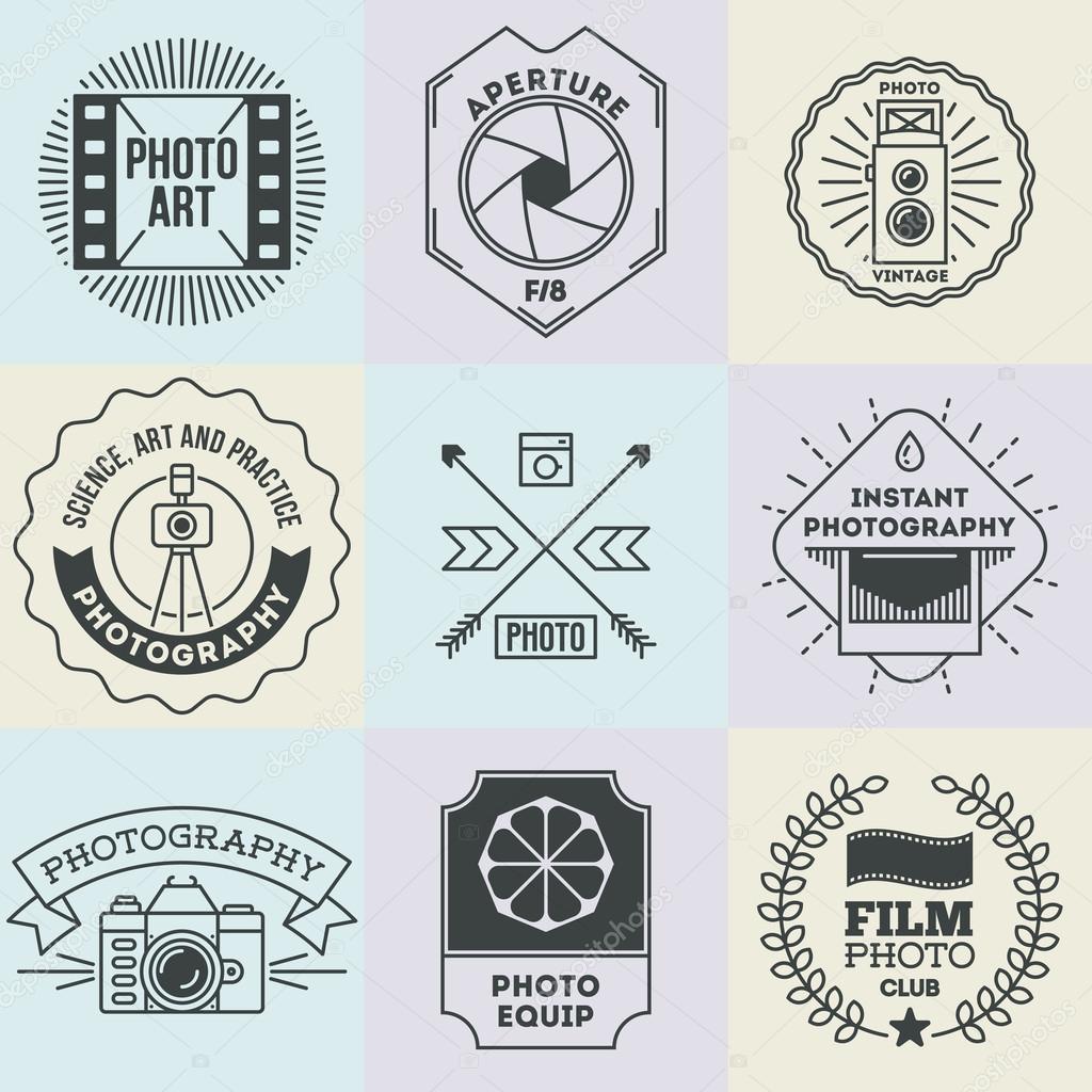 Photography logotypes set