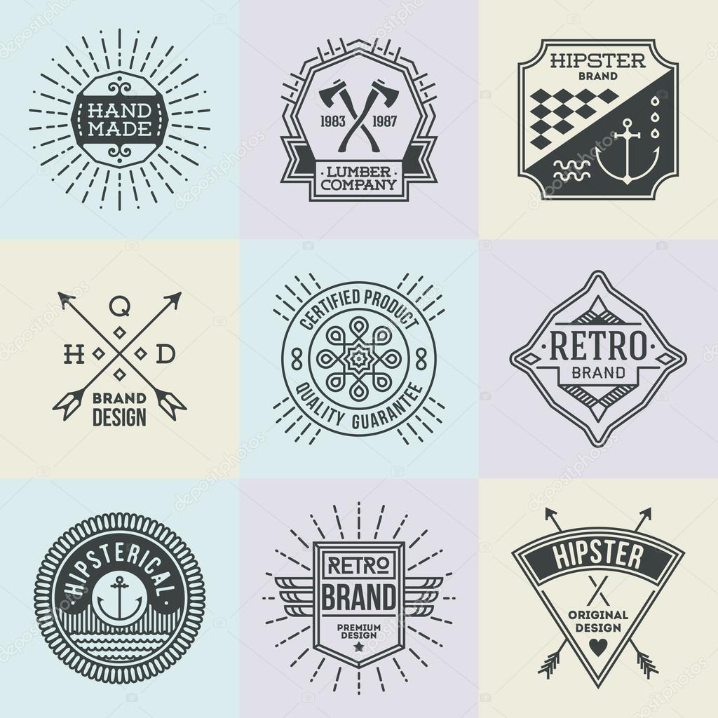 Retro logotypes set