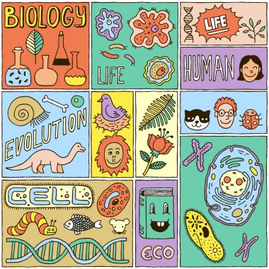 Biology Science Banners set.