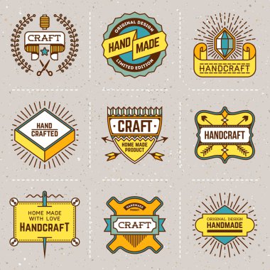 Çeşitli retro tasarım renk insignias