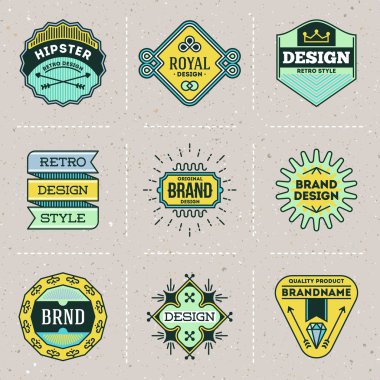 retro tasarım renk hipster insignias