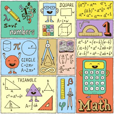 Matematik bilim afiş ayarla.