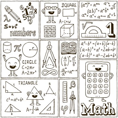 Matematik bilim afiş ayarla.