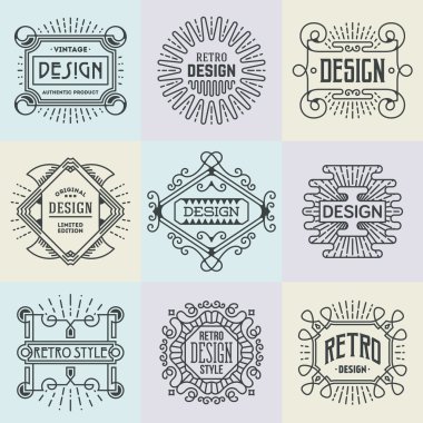 Retro tasarım Insignias logolar