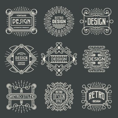 Retro tasarım Logotypes şablon kümesi.