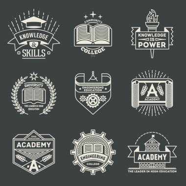 yüksek eğitim Logotype seti
