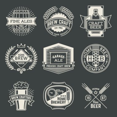 logotypes home brewery set