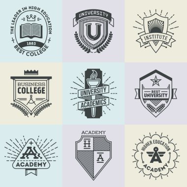 yüksek eğitim Logotype seti