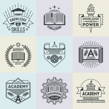 yüksek eğitim Logotype seti