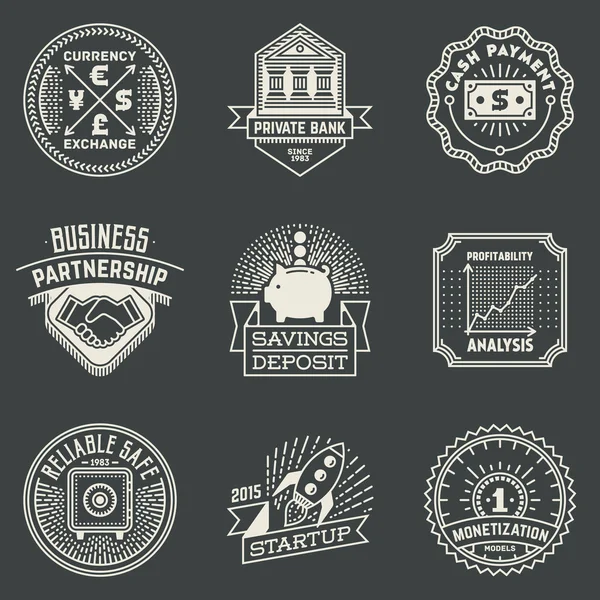 Negocios financieros Insignias — Vector de stock