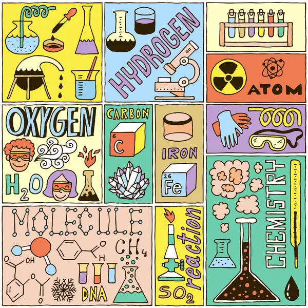 Ensemble de bannières de science de chimie . — Image vectorielle