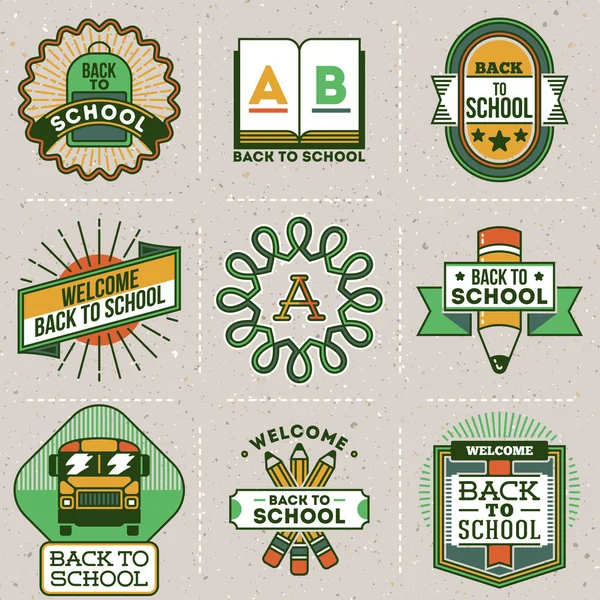 Insignes terug naar school logo 's — Stockvector