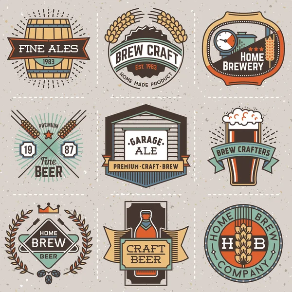 Logotipos conjunto cervejaria casa  . —  Vetores de Stock