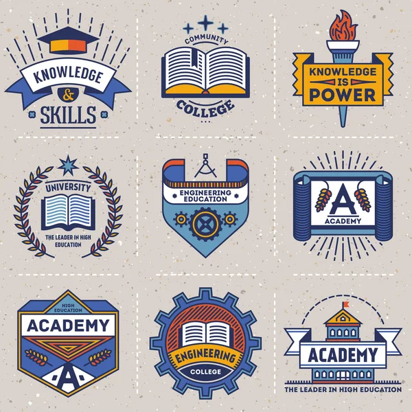 Logotipos de educación superior — Archivo Imágenes Vectoriales