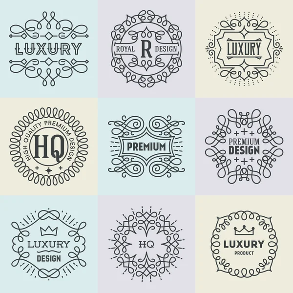 Insignias de lujo de diseño retro — Vector de stock