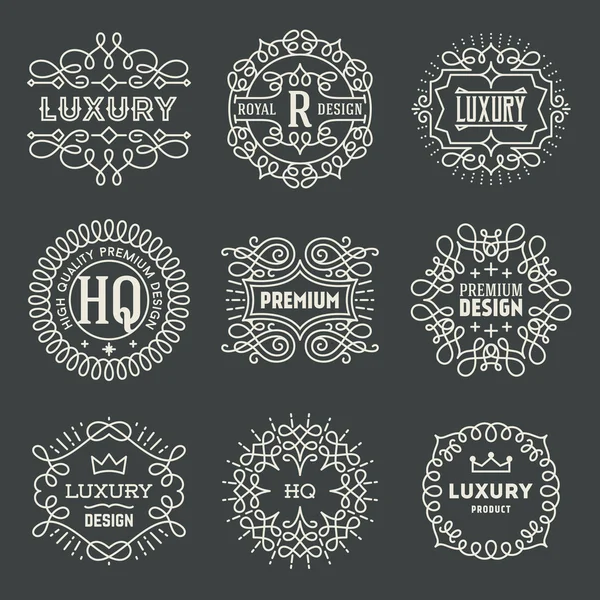 Design Luxury Insignias Logotypes — Stock Vector