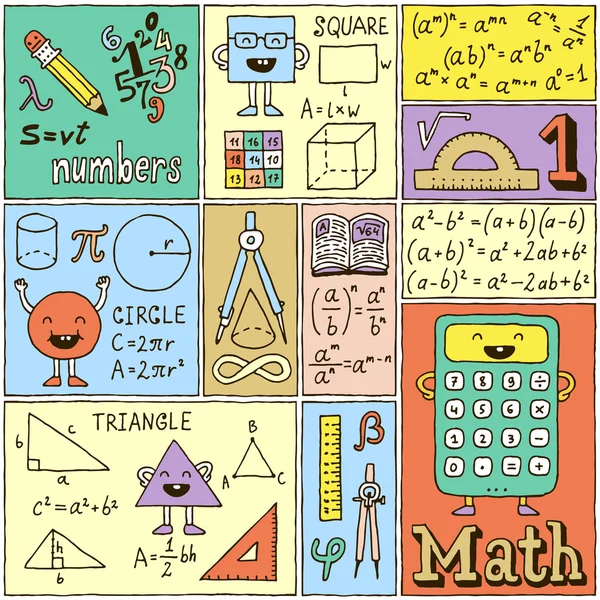 Set di banner scientifici matematici . — Vettoriale Stock