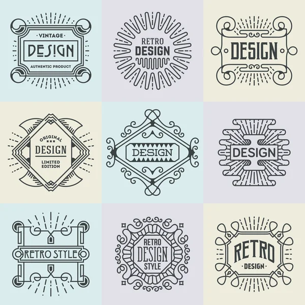 Design retrô Logotipos de insígnias —  Vetores de Stock