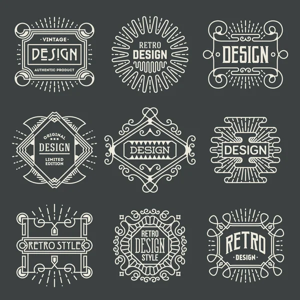 Conjunto de modelos de Logotipos de Design Retro . — Vetor de Stock