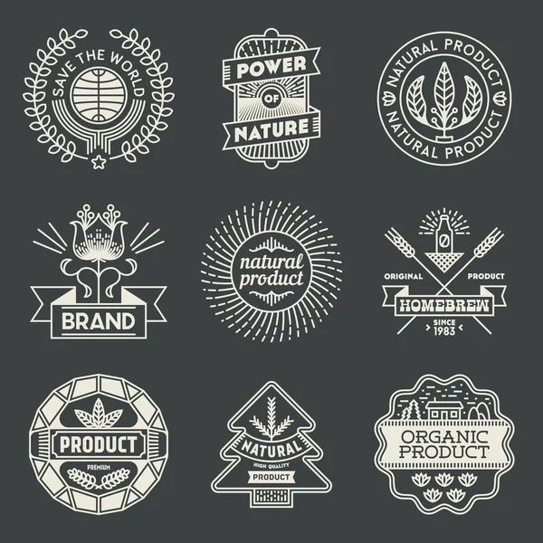 Logotipos producto natural . — Vector de stock