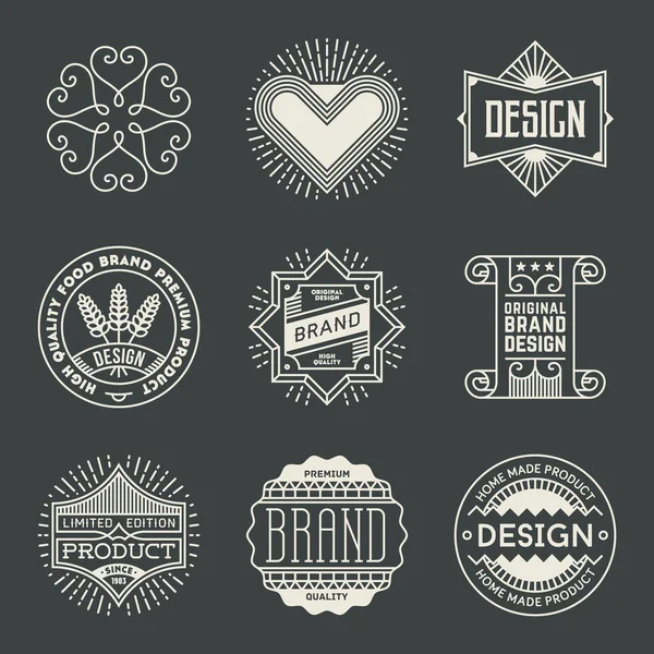 Insignes de luxe design rétro — Image vectorielle