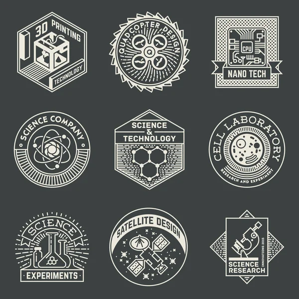 Ciencia Insignias Logotipos Elementos . — Vector de stock