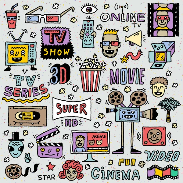 Programas de TV, Series y Películas — Vector de stock