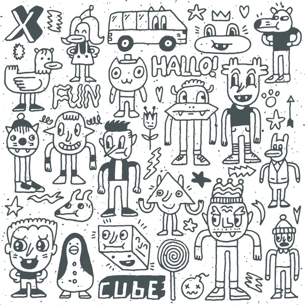 Volver a la escuela doodle set — Vector de stock