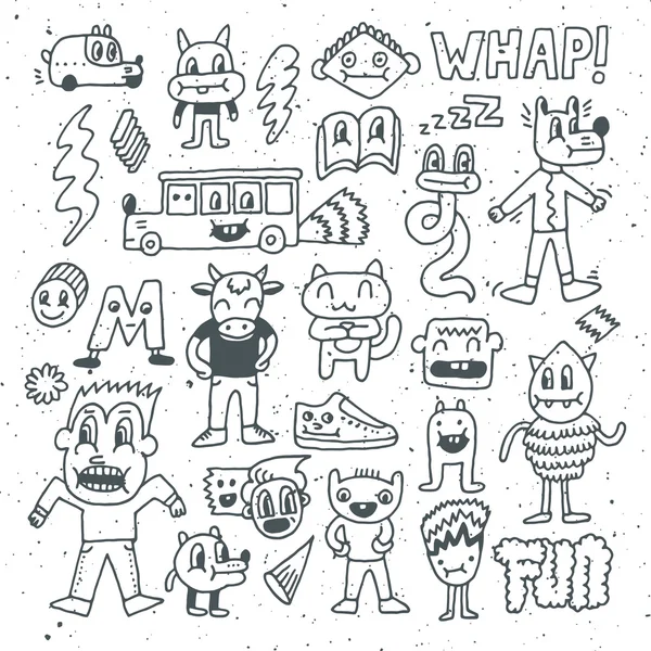 Terug naar school doodle set — Stockvector