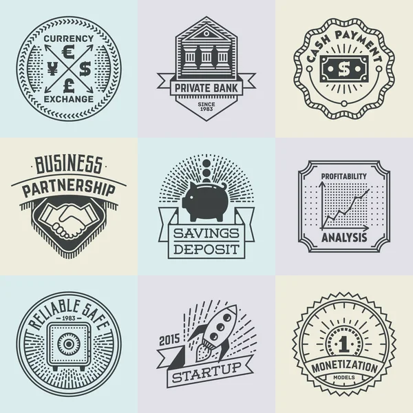 Negocios Financieros Insignias Logotipos — Archivo Imágenes Vectoriales