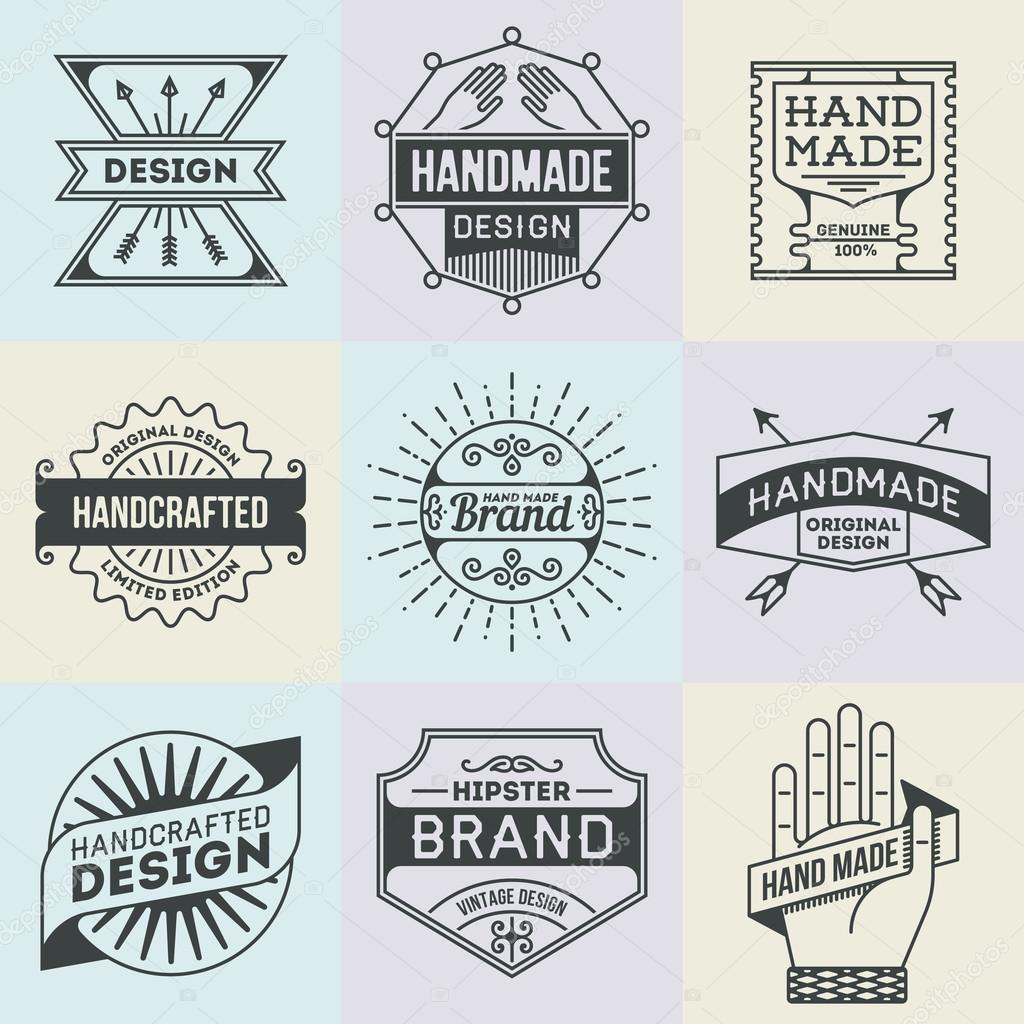 Assorted retro design insignias