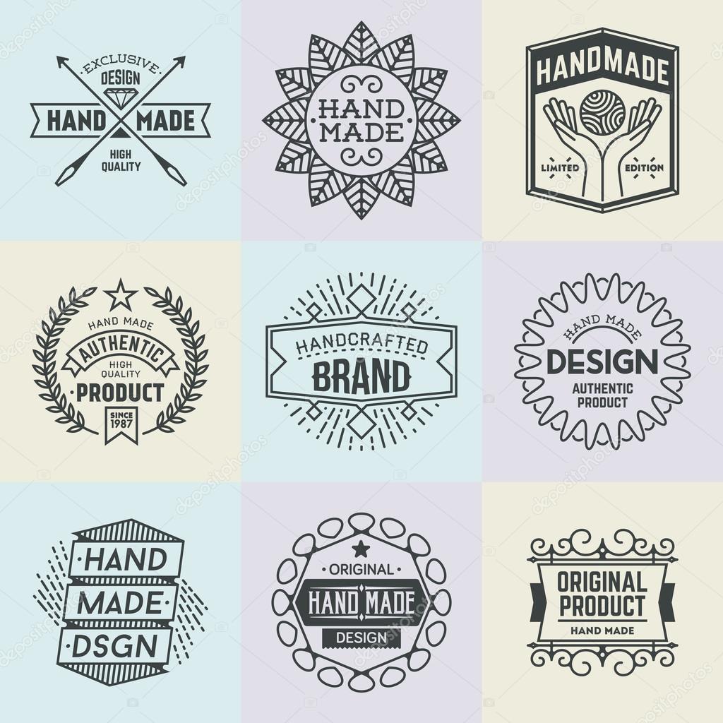 Assorted retro design insignias