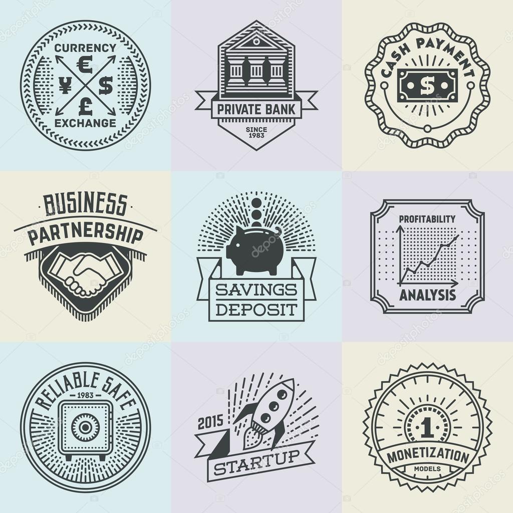 Financial Business Insignias Logotypes