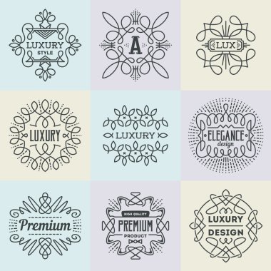 Çeşitli retro tasarım lüks Logotype