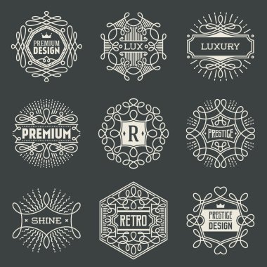 Lüks retro insignias seti