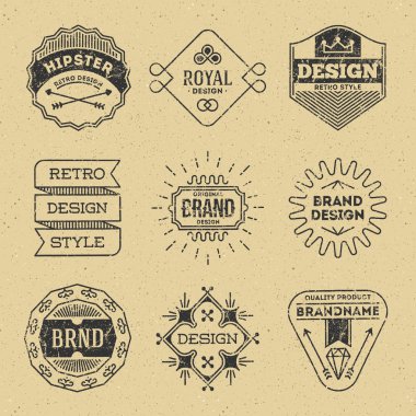 Grunge Hipster Retro Logotypes Set