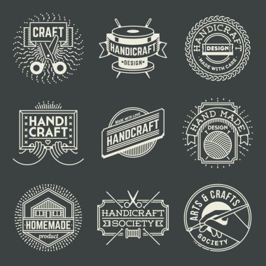 Retro tasarım el sanatları Logotype