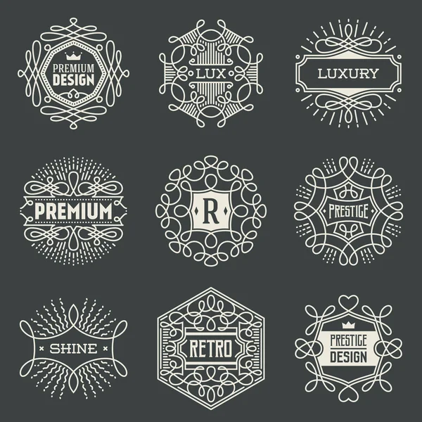Luxury retro insignias set — Stock Vector