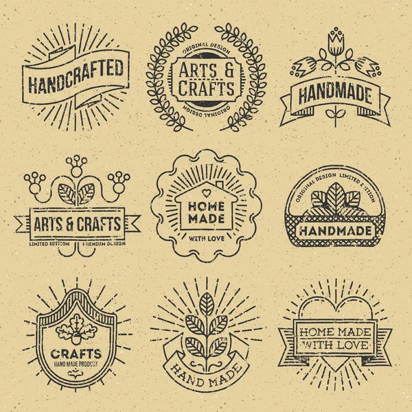 Ensemble de logotypes Grunge Hipster Retro — Image vectorielle