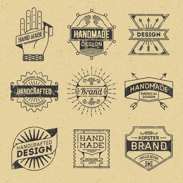 Ensemble de logotypes Grunge Hipster Retro — Image vectorielle