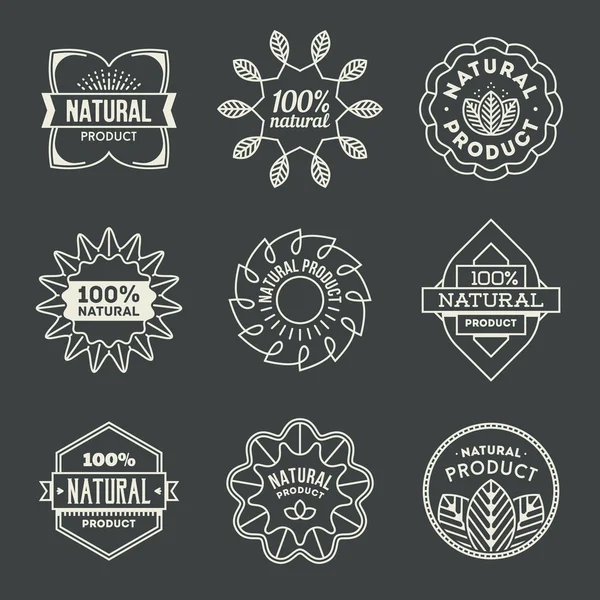 Набор логотипов натуральных продуктов — стоковый вектор
