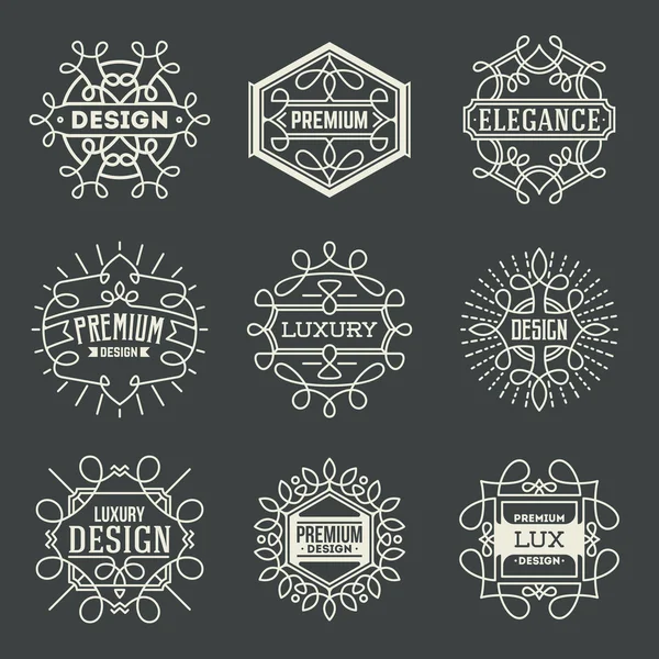 Premium lux insignias logotypes set — Stock Vector