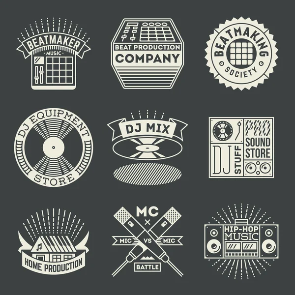 Logotipos musicais de hip hop — Vetor de Stock
