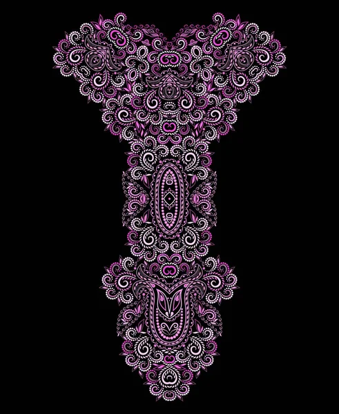 Diseño étnico escote. Patrón tradicional colorido floral. Impresión vectorial con elementos decorativos para bordado, para ropa de mujer. — Vector de stock