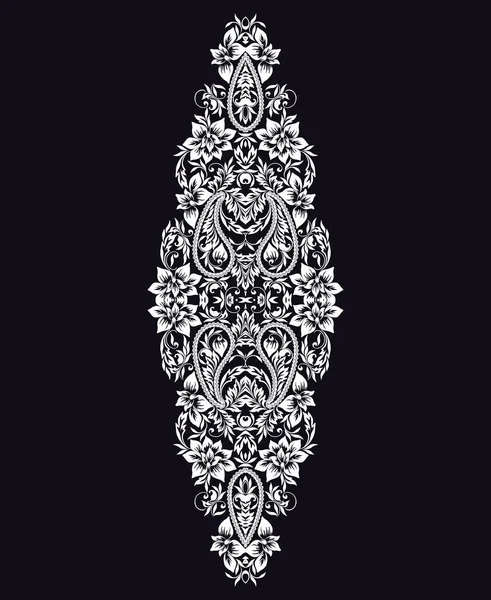 Neckline Ethnic Design Ornamental Black White Pendant Vector Print Decorative — Stock Vector