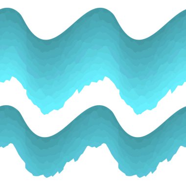 Deniz dalgası - beyaz bir zemin üzerinde bir dizi izole sınır. Kusursuz desen. Vektör baskısı.