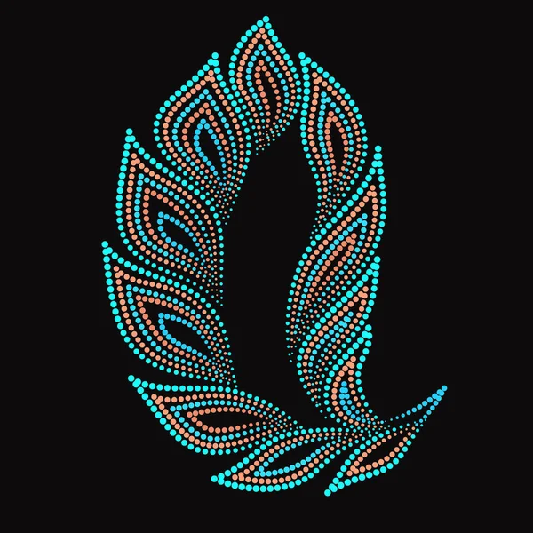 O Paisley - padrão de ponto de arte popular colorido. Ornamento étnico tradicional. Objeto isolado sobre fundo preto. Impressão vetorial. —  Vetores de Stock