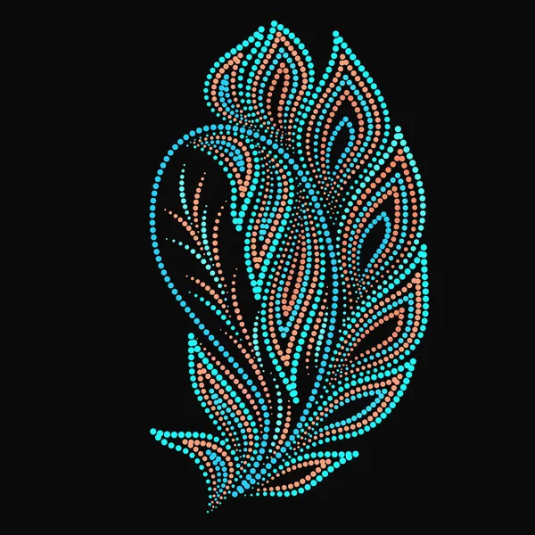 Paisley Motif Points Art Populaire Turquoise Ornement Ethnique Traditionnel Objet Graphismes Vectoriels