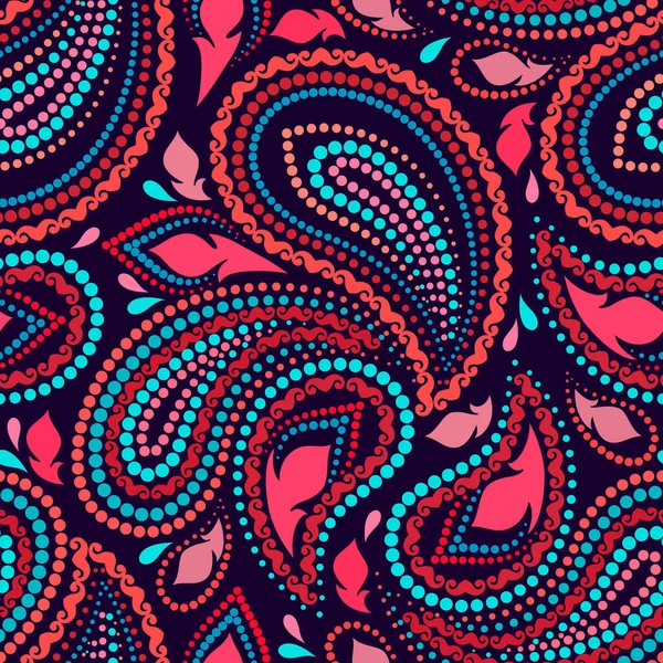 Nahtloses traditionelles Muster mit Paisley. Bunte helle ethnische Ornamente. Vektordruck. Verwendung für Tapeten, Musterfüllungen, Textildesign. — Stockvektor