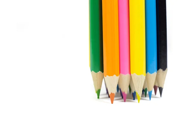 Group of Colorful Pencils Isolated White — Stock Photo, Image